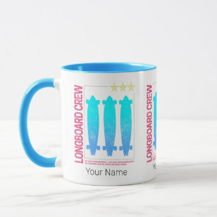 Longboard Retro Skateboard Vintage Skater Design Mug