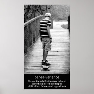 Longboard Rider Perseverance Poster