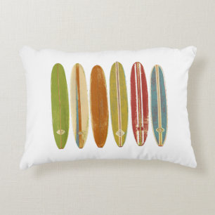 Longboard Surfboards Vintage Retro Style Surfing Decorative Cushion