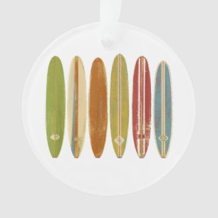 Longboard Surfboards Vintage Retro Style Surfing Ornament