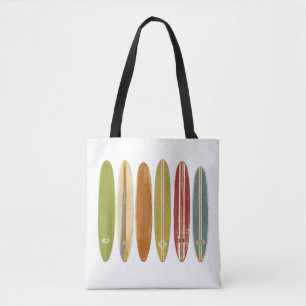 Longboard Surfboards Vintage Retro Style Surfing Tote Bag