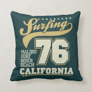 Longboard Surfing   California 76 Cushion