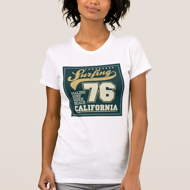 Longboard Surfing | California 76 T-Shirt (Front)