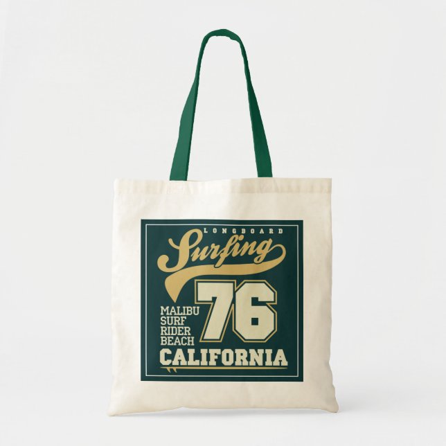 Longboard Surfing | California 76 Tote Bag (Front)