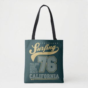 Longboard Surfing California 76 Tote Bag