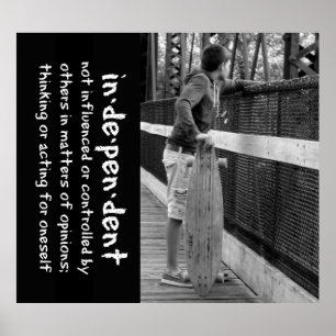 Longboard Teen Attitude Quote Poster