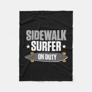 Longboarding Sidewalk Surfing Long Surfboard Longb Fleece Blanket