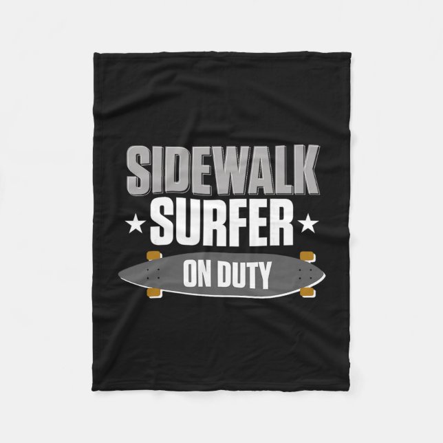 Longboarding Sidewalk Surfing Long Surfboard Longb Fleece Blanket (Front)