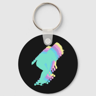 Longboarding Woman Skateboarding Longboarder Key Ring