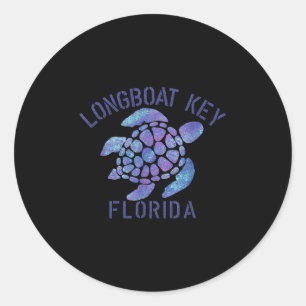 Longboat Key, Fl Beach Design _ Tribal Turtle Gift Classic Round Sticker