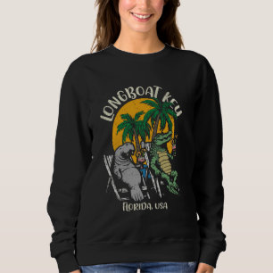 Longboat Key Florida USA Funny Manatee Alligator D Sweatshirt