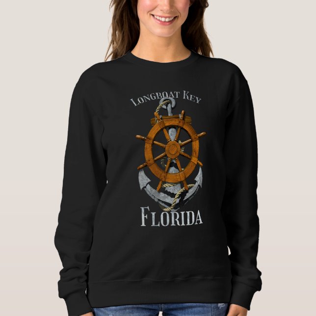 Longboat Key Florida Vacation Nautical Anchor Sail Sweatshirt (Front)
