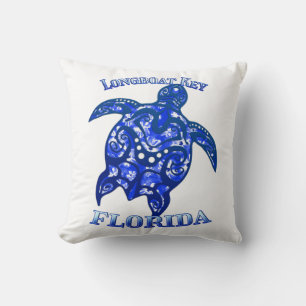 Longboat Key Florida Vacation Tribal Turtle Cushion
