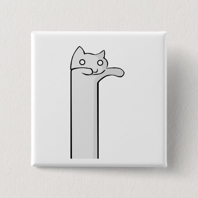 longcat cat minimalism animal 15 cm square badge (Front)