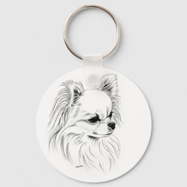 Longcoat chihuahua key ring (Front)