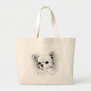Longcoat chihuahua large tote bag