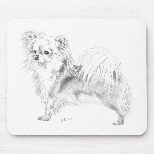 Longcoat chihuahua - standing mouse pad (Front)