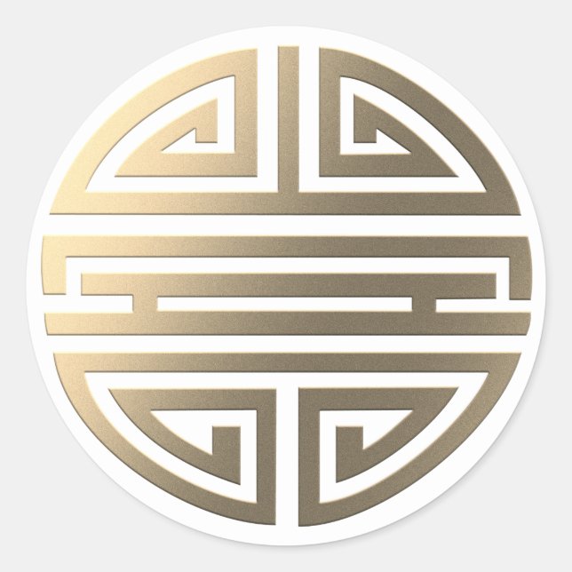 Longevity | Awesome Chinese Character Classic Round Sticker (Front)