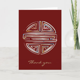 Longevity Awesome Chinese Character Thank You Card
