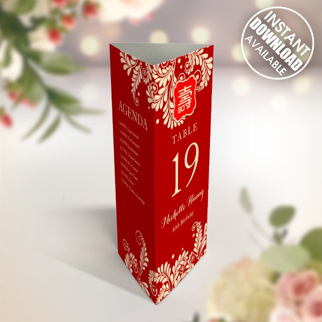 Longevity Birthday 3 in 1 Table Number Poster (Creator Uploaded)