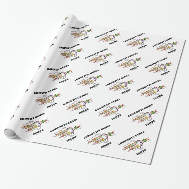 Longevity Genes Inside DNA Replication Humour Wrapping Paper (Unrolled)