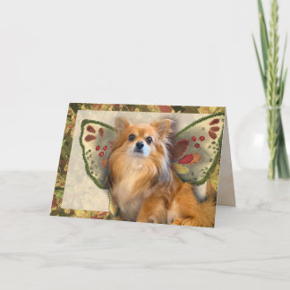 Longhair Chihuahua Fairy Birthday Card