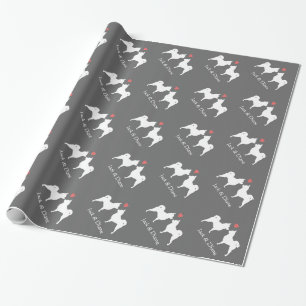 Longhaired Chihuahuas Wedding with Custom Text Wrapping Paper