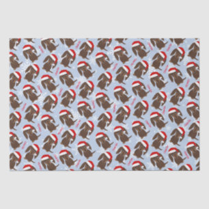 Longhaired Chocolate Dachshund Christmas Holiday Tissue Paper