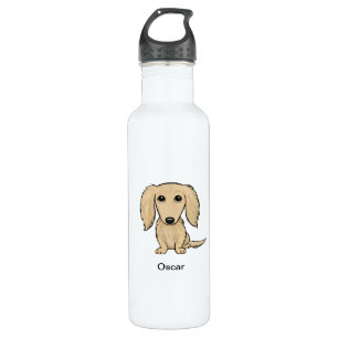 Longhaired Cream Dachshund Dog Personalised 710 Ml Water Bottle