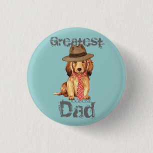 Longhaired Dachshund Dad 3 Cm Round Badge