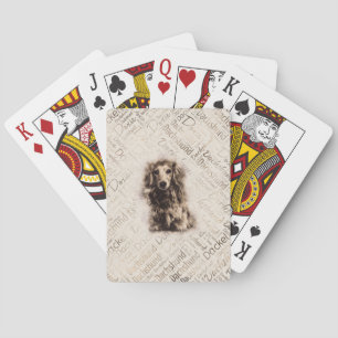 Longhaired Dachshund dog Playing Cards