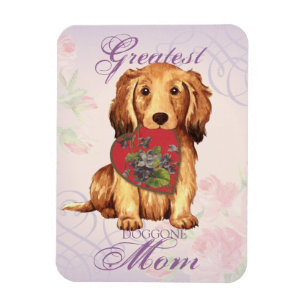 Longhaired Dachshund Heart Mum Magnet