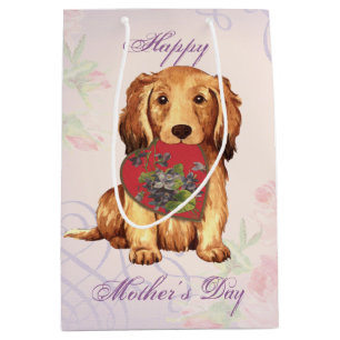 Longhaired Dachshund Heart Mum Medium Gift Bag