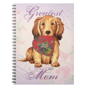 Longhaired Dachshund Heart Mum Notebook