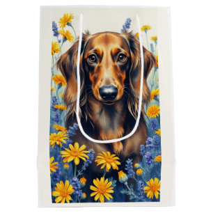 Longhaired Dachshund  Medium Gift Bag
