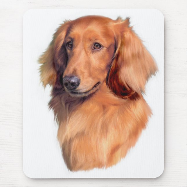 Longhaired Dachshund Mouse Pad (Front)
