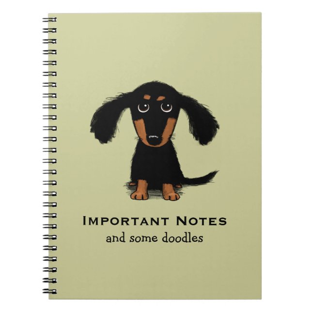 Longhaired Dachshund Puppy | Cute Wiener Dog Notebook (Front)