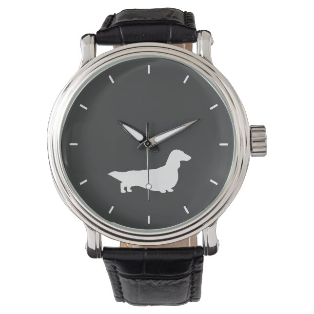 Longhaired Dachshund Silhouette | Wiener Dog Watch (Front)