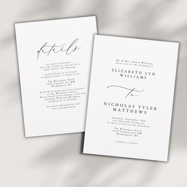 Longhand All-in-One Wedding Invitations (Creator Uploaded)