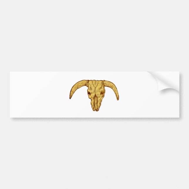 longhorn bull skull grunge texture bumper sticker (Front)