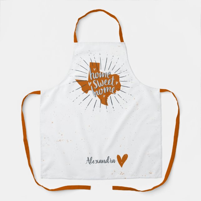 Longhorn Burnt Orange Home Sweet Home Texas Apron (Front)