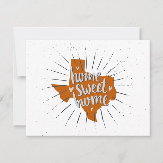 Longhorn Burnt Orange Home Sweet Home - Texas Card (Front)