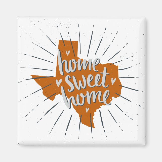 Longhorn Burnt Orange Home Sweet Home Texas Magnet (Front)
