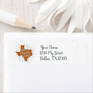 Longhorn Burnt Orange Home Sweet Home - Texas Return Address Label
