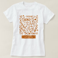 Longhorn Burnt Orange Texas Doodle Pattern