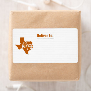 Longhorn Burnt Orange Texas Heart Label