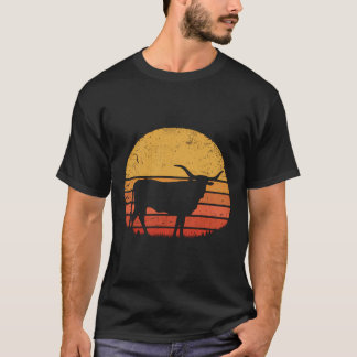 Longhorn Cattle Retro Texas Cow Herd Vintage Texan T-Shirt
