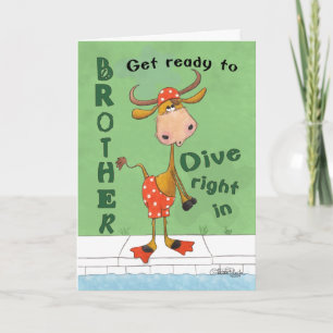 Longhorn Cow Diver Birthday for Brother Card