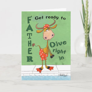 Longhorn Cow Diver Birthday for Father Card