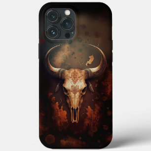 Longhorn Cow Skull Rustic  iPhone 13 Pro Max Case